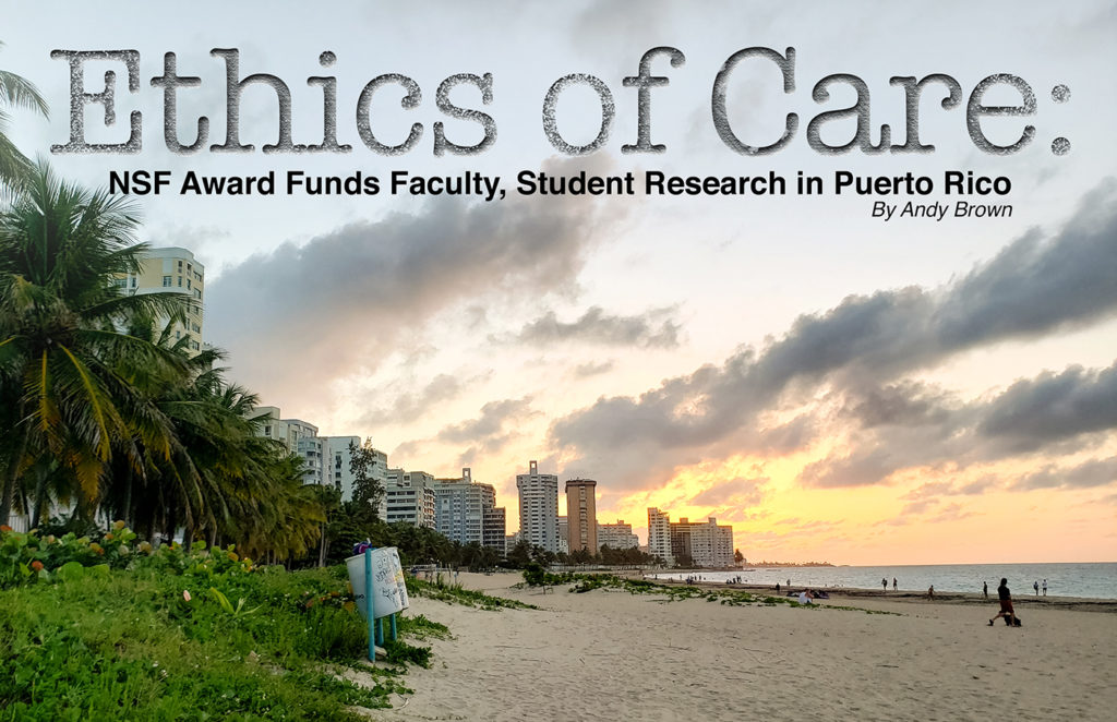 Beach of Puerto Rico with Ethics of Care headline