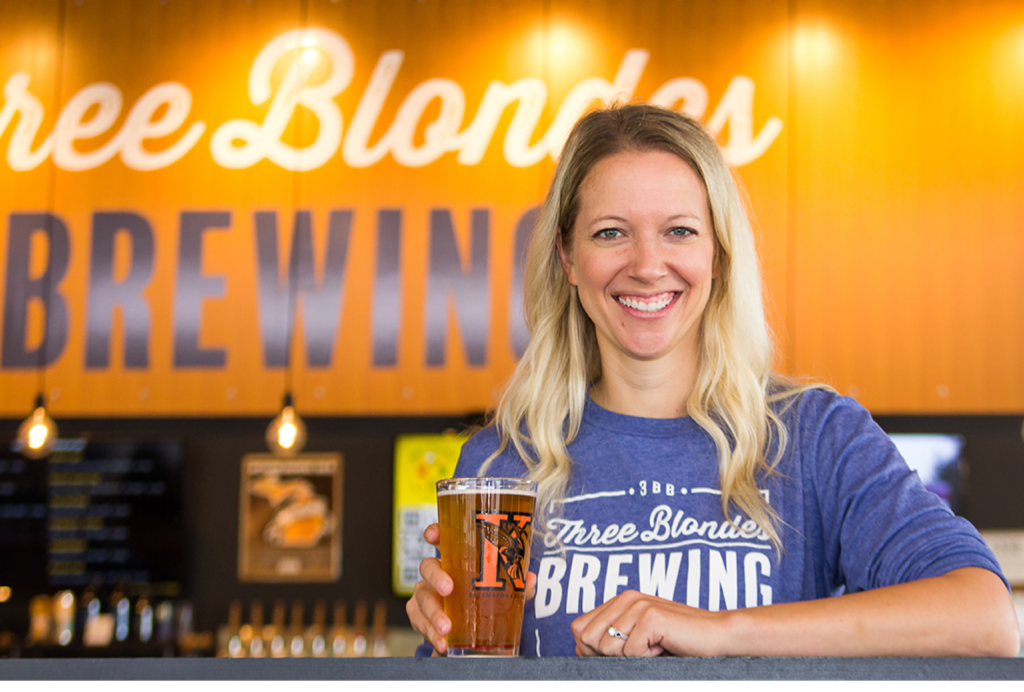 Carrie VanDerZee  05 co-owns Three Blondes Brewing with her sisters 