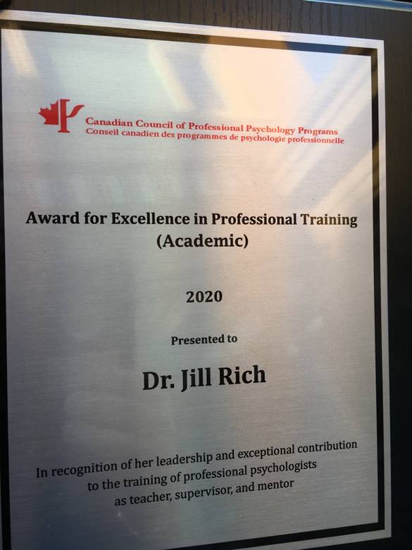 Award for excellence in professional training (academic) plaque