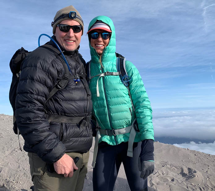 Hotchkiss with his wife, Shannon, atop Mount St  Helens in August 2019