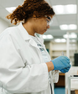 Annie Tyler working in the lab