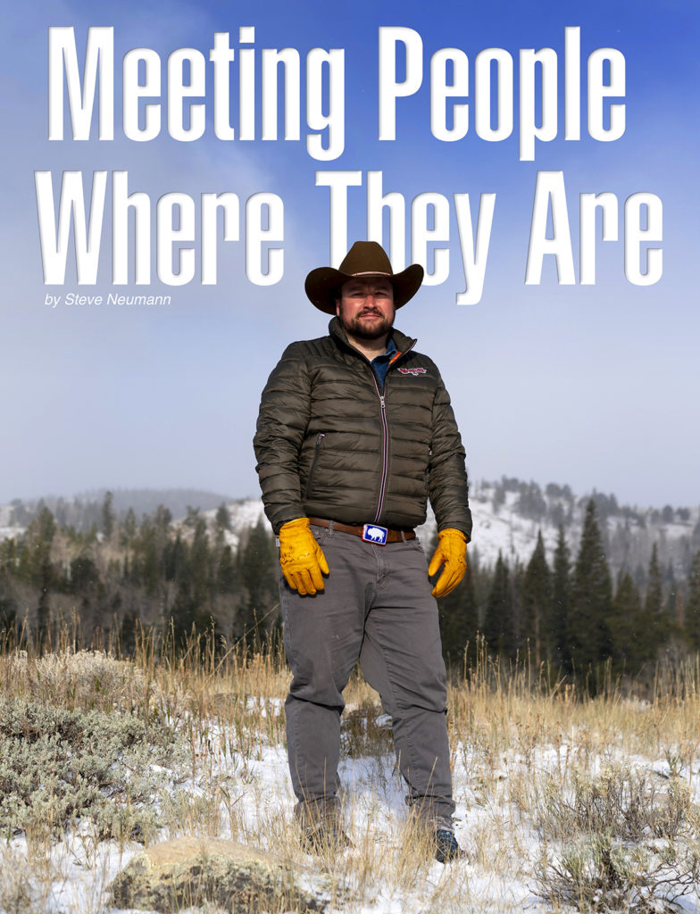 Nick Gann standing in front of mountain in Wyoming