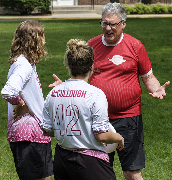 Bruce "Frisbee" Johnson '76 talks about Ultimate Frisbee with Maddy Guimond and Hannah McCullough.