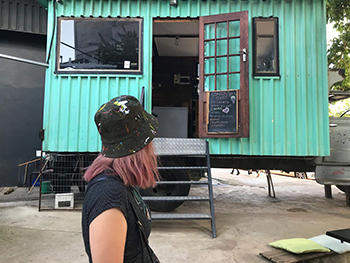 Cho looking at a home in Maboneng