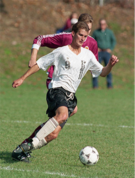Robin Wells playing soccer