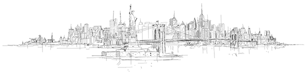 drawing of New York Skyline