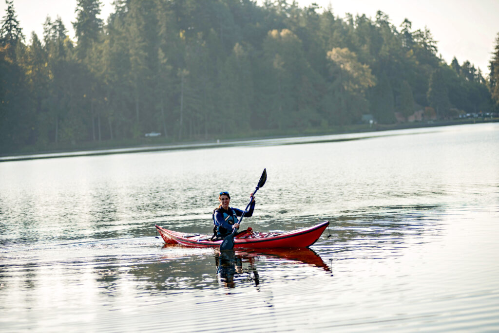 Emily Crawford kayaking in the San Juan Islands