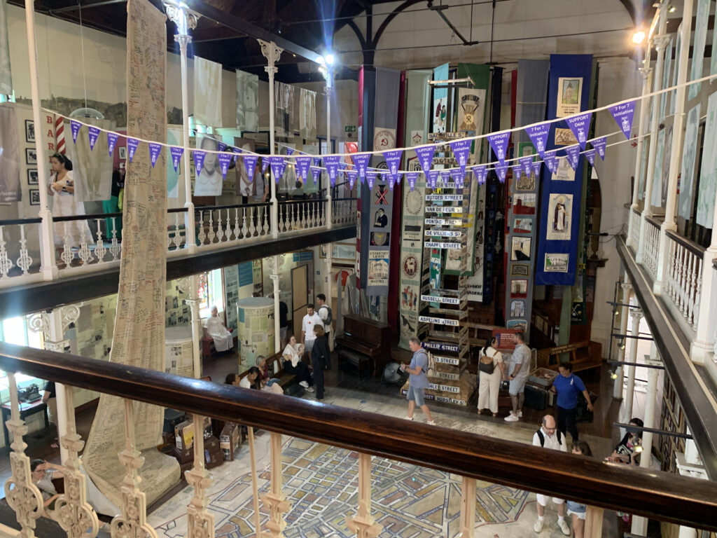 Interior view of the District Six Museum in Cape Town, South Africa.