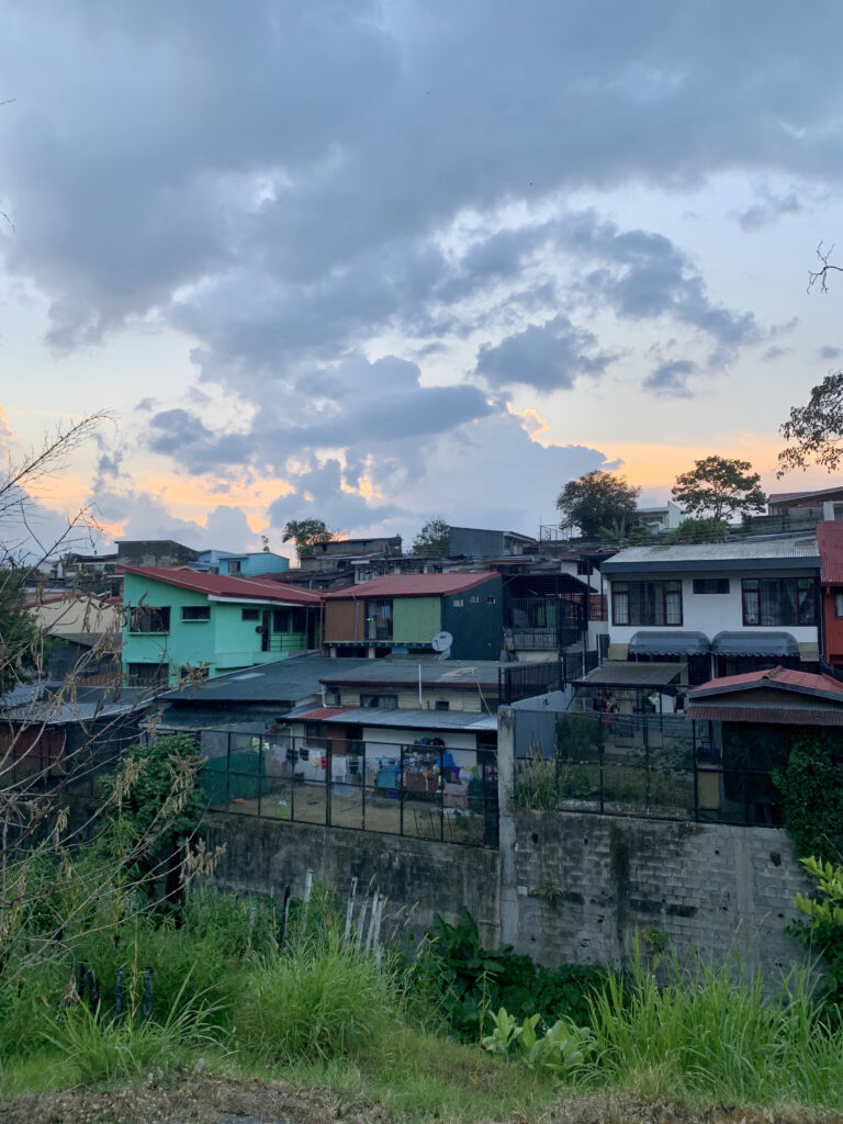 a wide shot of a rural town in San José, Costa Rica.